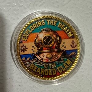 Exploring The Realm of the Bearded Clam Decorative Diver Helmet Coin